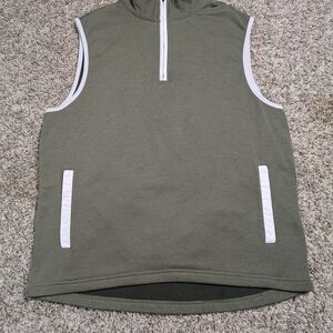 Bonobos Olive Green Vest with White Zipper